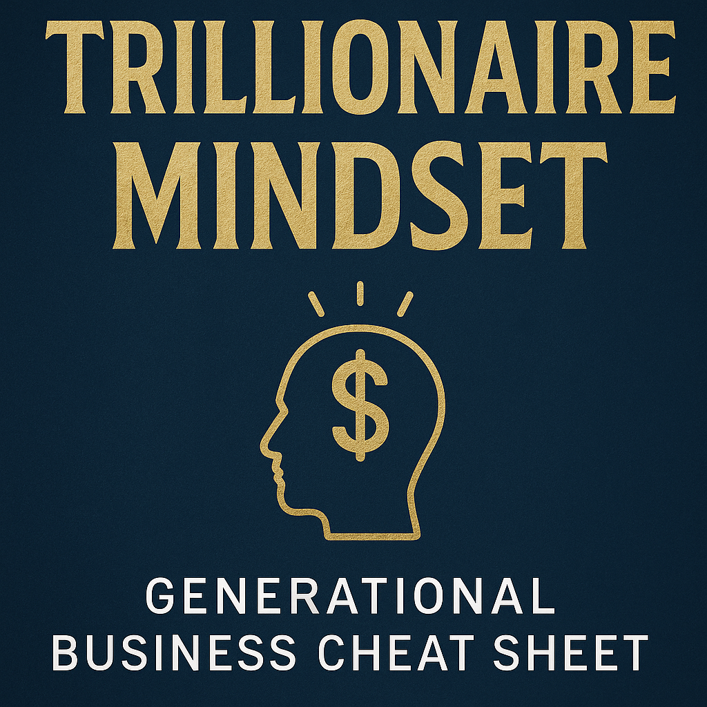 Generational Business Cheat Sheet Trillionare Mindset from zero