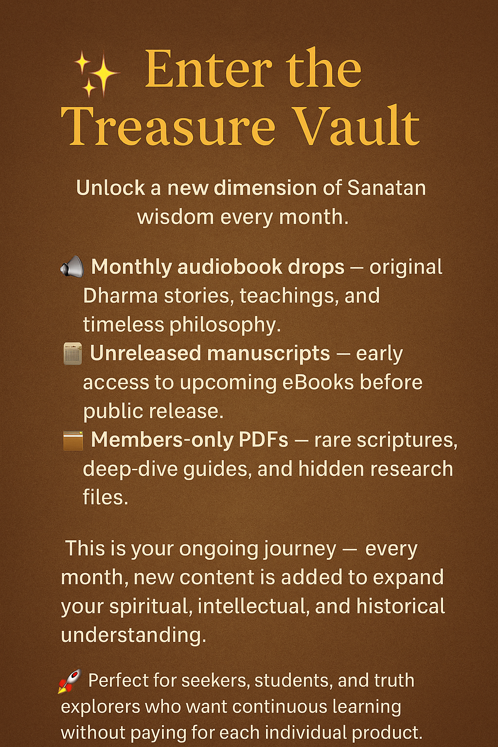 Treasure Vault – Monthly Audio & Hidden Content